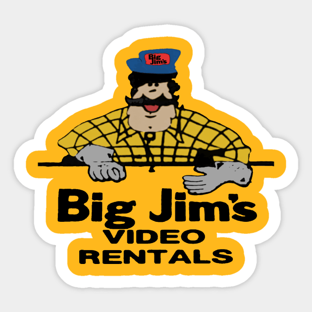 Big Jim's Video Rental - Limited Rental Store Collection T-Shirt Sticker by Dueling Decades